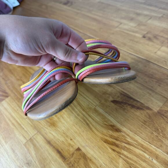 Madewell The Meg Slide Sandals Rainbow Strappy Leather Flats Size 7 - Picture 6 of 6
